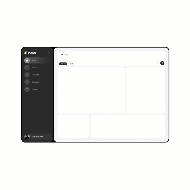 Shopify Dashboard Design